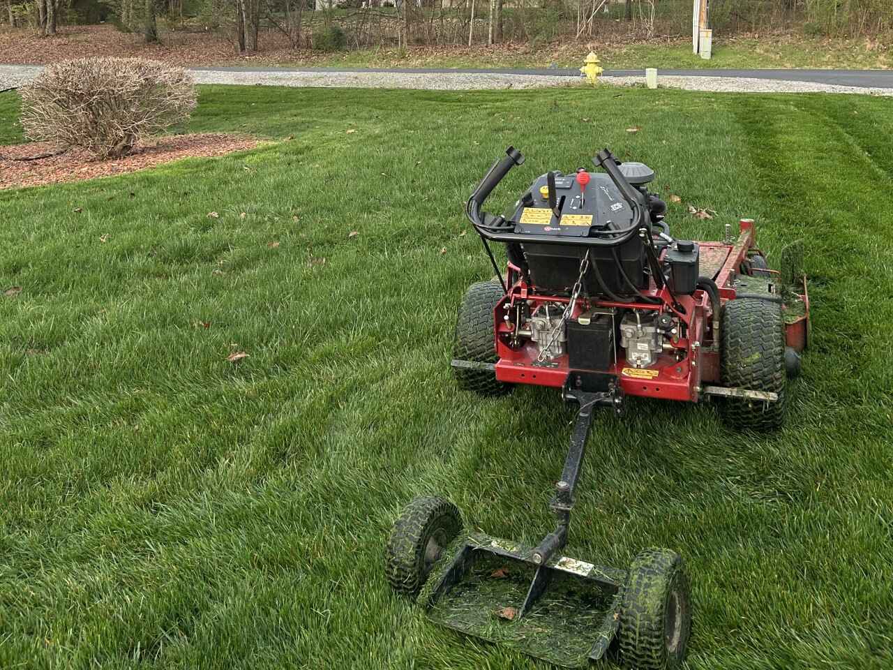 Manicured lawn and landscaping