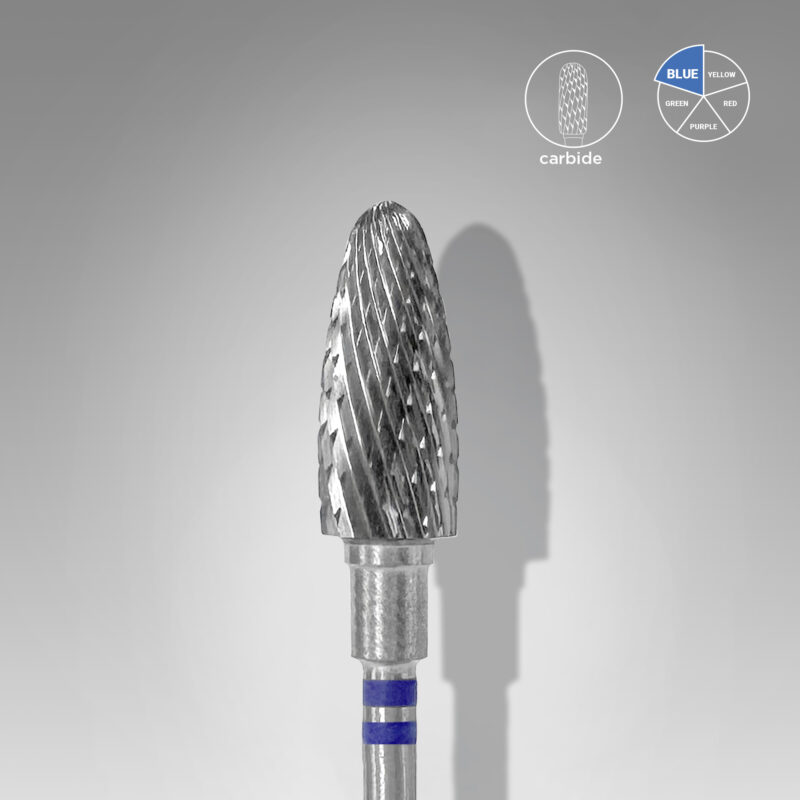 950a47f01caf44cfadfb0fb0b39c9832.jpg STALEKS EXPERT Καρβιδική φρέζα για αριστερόχειρες τύπου «καλαμπόκι» μπλε, διάμετρος 6 mm, ενεργό τμήμα 14 mm - Image 1
