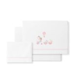 Interbaby Jirafa Bicicleta Σεντόνια Σετ 3 Τεμ Κούνιας 115Χ175εκ. White/Pink