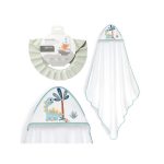 Interbaby Dino Μπουρνούζι Κάπα & Καπέλο Μπάνιου White-Green