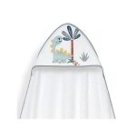 Interbaby Dino Μπουρνούζι Κάπα & Καπέλο Μπάνιου White-Grey - Image 4