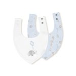 Interbaby Σαλιάρα Bandana Σετ 2 Τεμ Elephant Blue