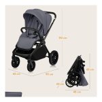 Lionelo Mika Plus Καρότσι Βρεφικό 3 σε 1 έως 22 kg Gray Stone - Image 13