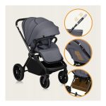 Lionelo Mika Plus Καρότσι Βρεφικό με Αναστροφή έως 22 kg Gray Stone - Image 12