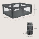 Lionelo Florence Easy Fold Πάρκο 150X180cm Gray Graphite - Image 14