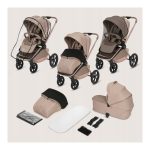 Lionelo Freya Καρότσι Βρεφικό 3 σε 1 έως 22kg με αναδιπλούμενο Πορτ-Μπεμπέ Beige Sand - Image 2