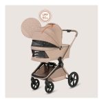 Lionelo Freya Καρότσι Βρεφικό 3 σε 1 έως 22kg με αναδιπλούμενο Πορτ-Μπεμπέ Beige Sand - Image 7