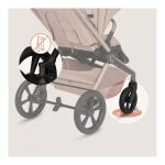 Lionelo Freya Καρότσι Βρεφικό 3 σε 1 έως 22kg με αναδιπλούμενο Πορτ-Μπεμπέ Beige Sand - Image 8
