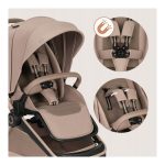 Lionelo Freya Καρότσι Βρεφικό 3 σε 1 έως 22kg με αναδιπλούμενο Πορτ-Μπεμπέ Beige Sand - Image 10