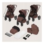 Lionelo Freya Καρότσι Βρεφικό 3 σε 1 έως 22kg με αναδιπλούμενο Πορτ-Μπεμπέ Brown Chocolate - Image 2