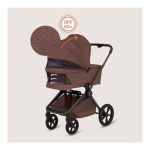 Lionelo Freya Καρότσι Βρεφικό 3 σε 1 έως 22kg με αναδιπλούμενο Πορτ-Μπεμπέ Brown Chocolate - Image 7