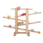 EliNeli Race XXL Montessori Ξύλινη Πίστα Αγώνων Σετ με Λεωφορείο και Αυτοκίνητο