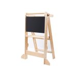 Eli Neli Montessori Πτυσσόμενος Ξύλινος Πύργος Εκμάθησης 2 σε 1 με Μαυροπίνακα 90cm