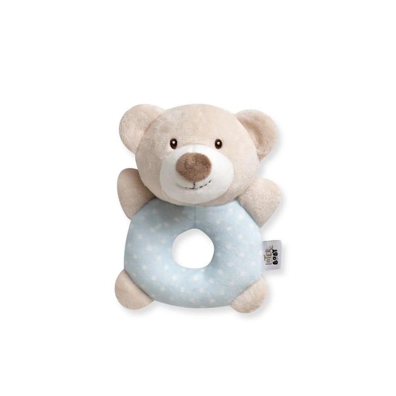 product-OSI06-01.jpg Interbaby Λούτρινο Αρκουδάκι Κουδουνίστρα Blue - Image 1