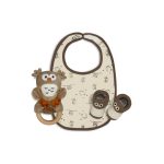 Interbaby Σετ Δώρου Owl 3 τμχ (0-6 μηνών) Beige