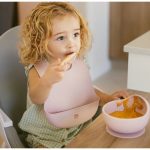 Interbaby Σετ Αντιολισθητικό Μπολ Και Κουτάλι Από Σιλικόνη Dark Pink - Image 8