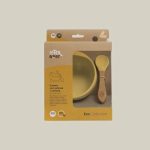 Interbaby Σετ Αντιολισθητικό Μπολ Και Κουτάλι Από Σιλικόνη Grey - Image 3
