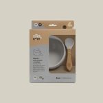 Interbaby Σετ Αντιολισθητικό Μπολ Και Κουτάλι Από Σιλικόνη Grey - Image 10